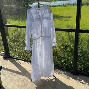 Aritzia- Wilfred La Boheme Gaia Eyelet White Lace Dress Size x-Small
